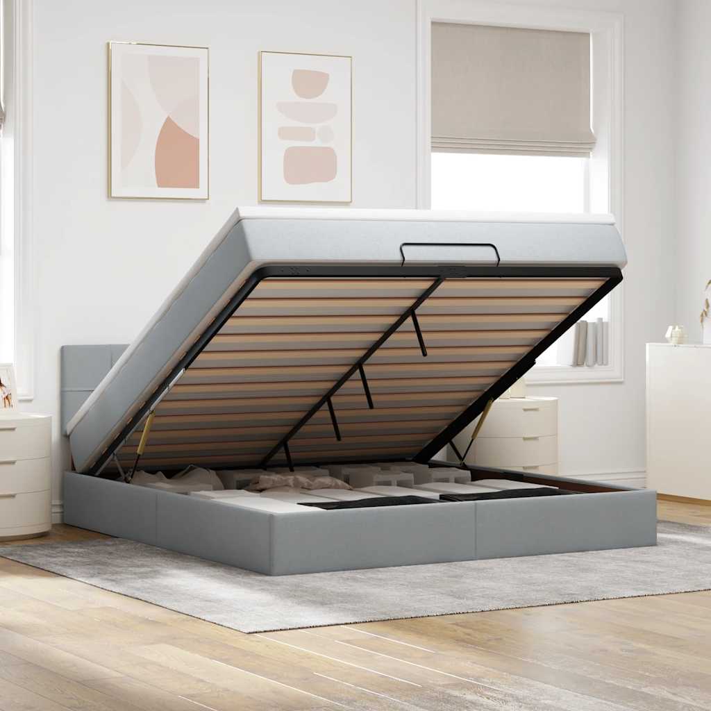 Lit Ottoman Avec Matelas Tissu