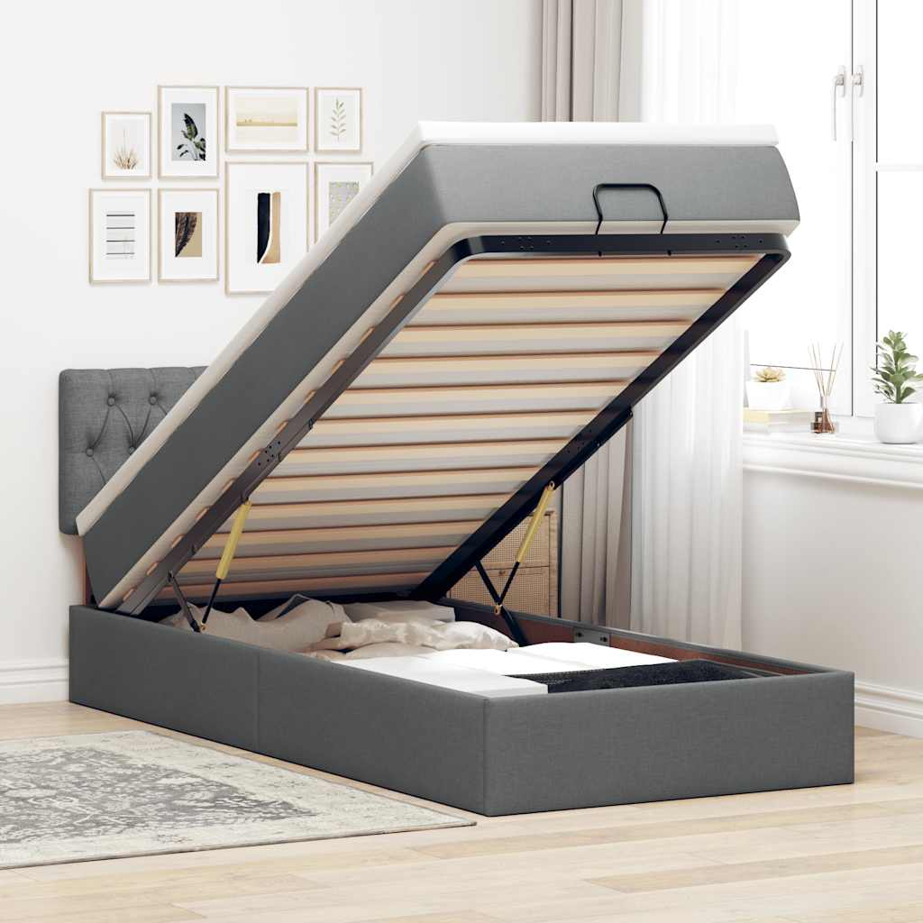 Lit Ottoman Avec Matelas Tissu