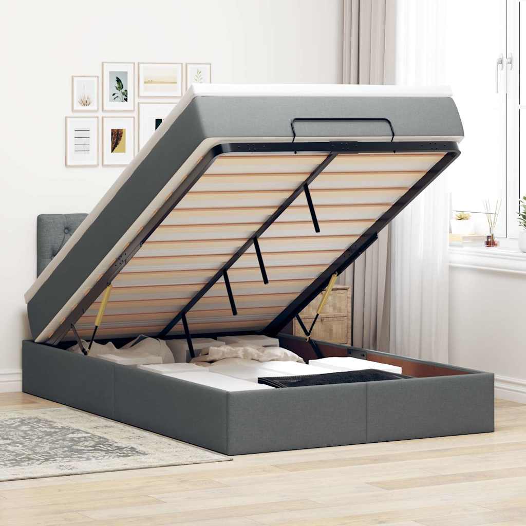 Lit Ottoman Avec Matelas Tissu