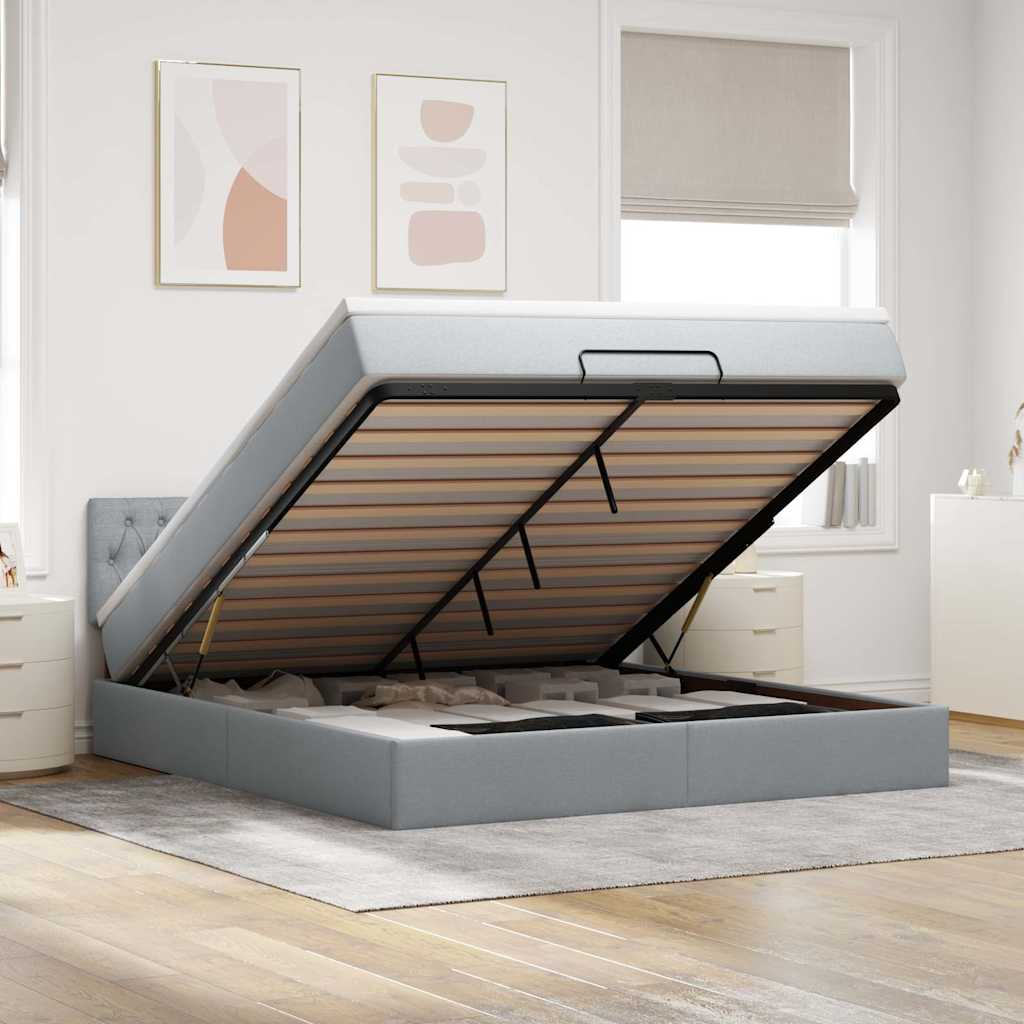 Lit Ottoman Avec Matelas Tissu