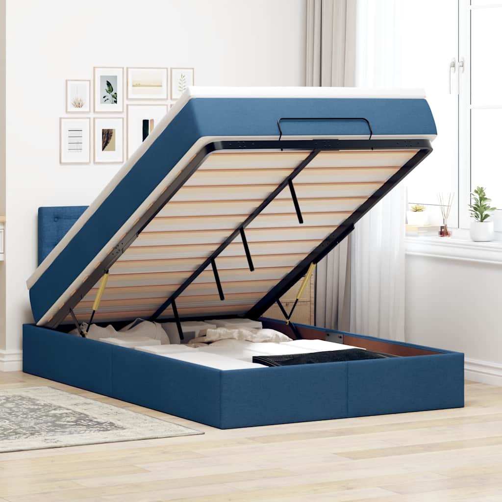 Lit Coffre Avec Matelas Et Led Tissu