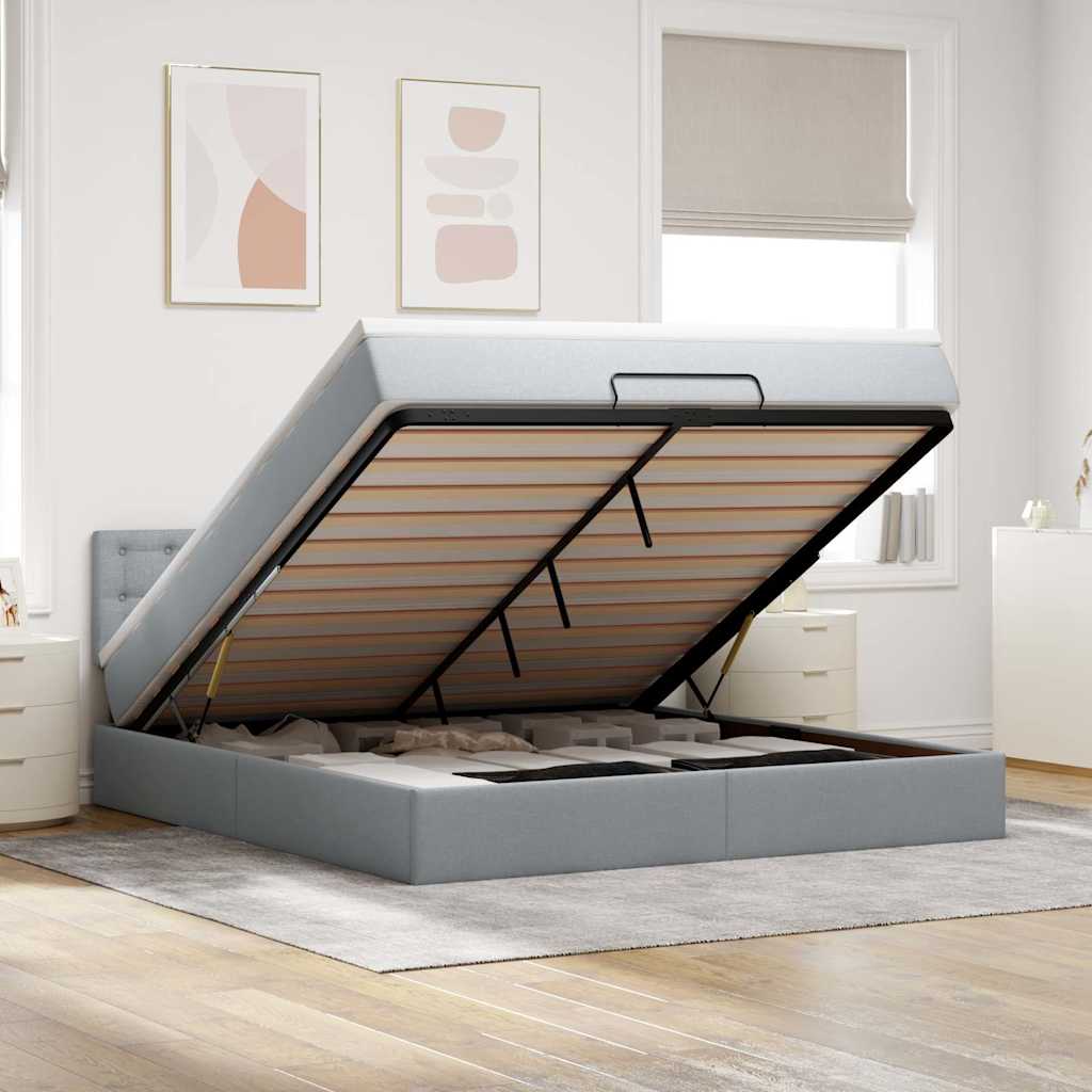 Lit Ottoman Avec Matelas Tissu