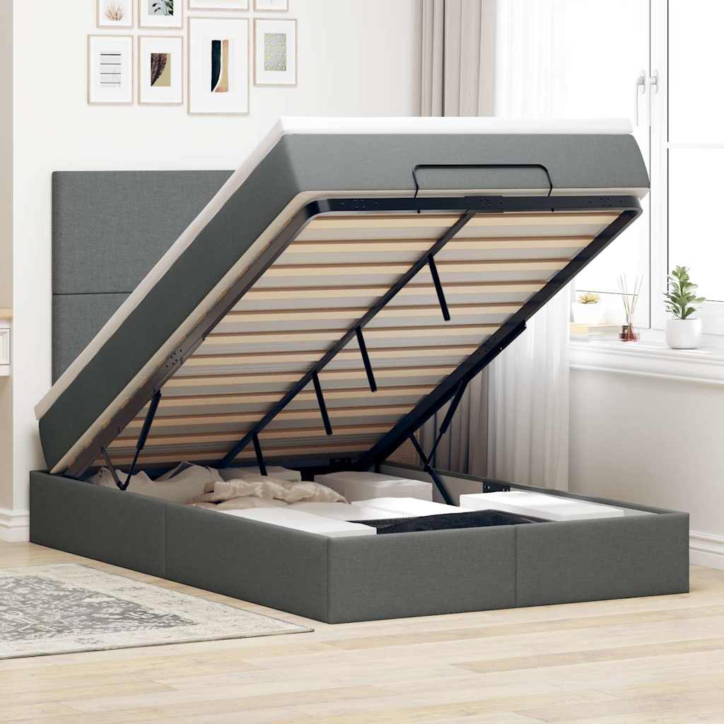 Lit Ottoman Avec Matelas Tissu