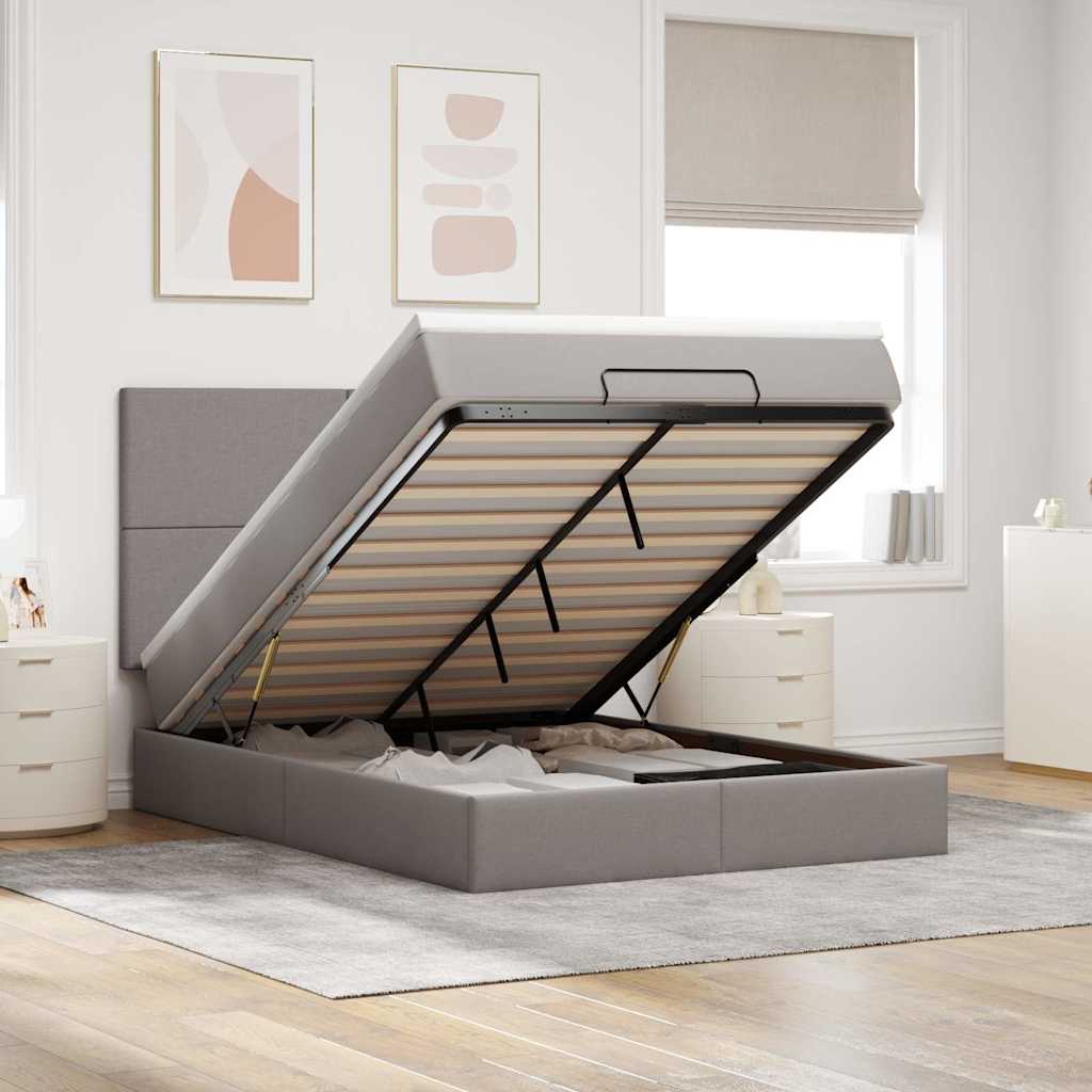 Lit Ottoman Avec Matelas Tissu