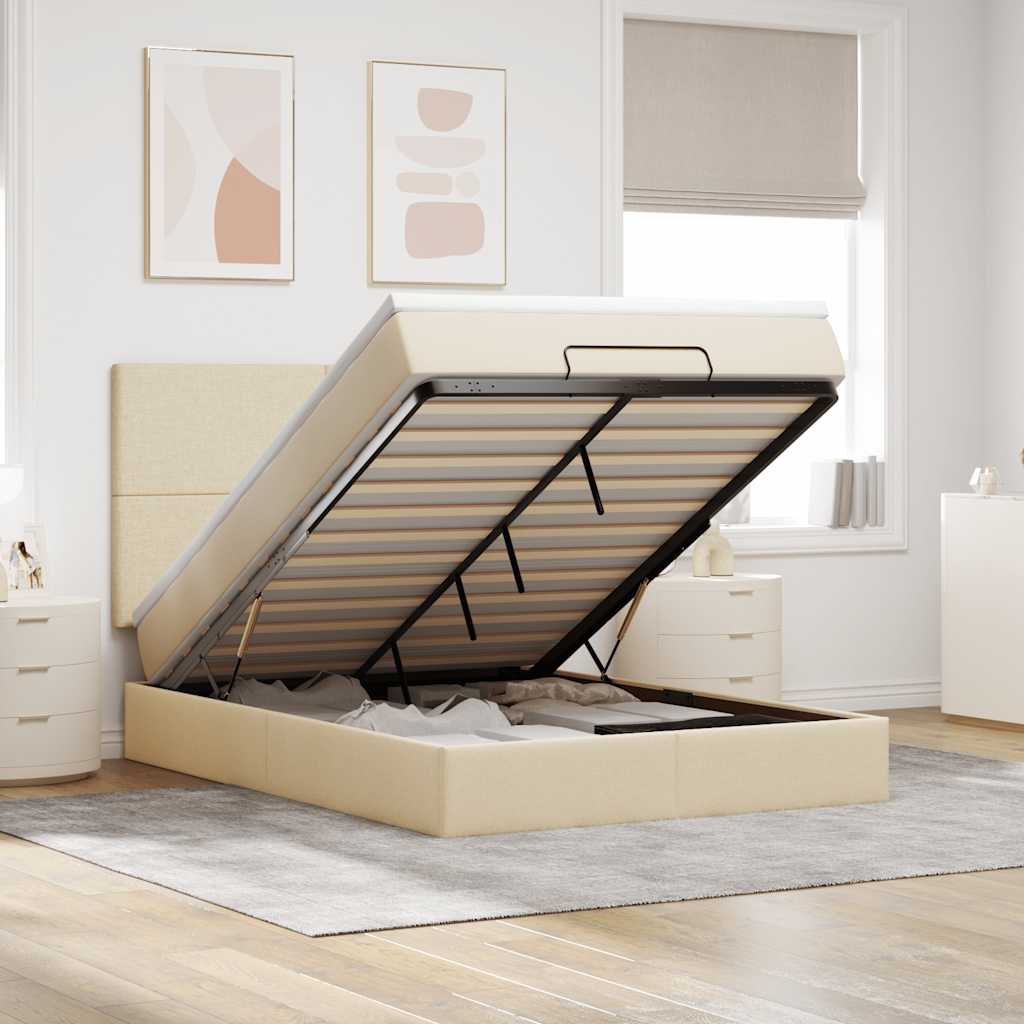 Lit Ottoman Avec Matelas Tissu
