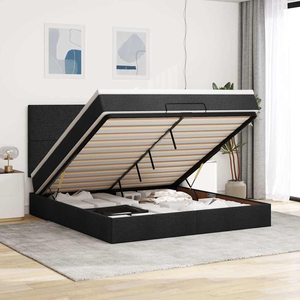 Lit Ottoman Avec Matelas Tissu