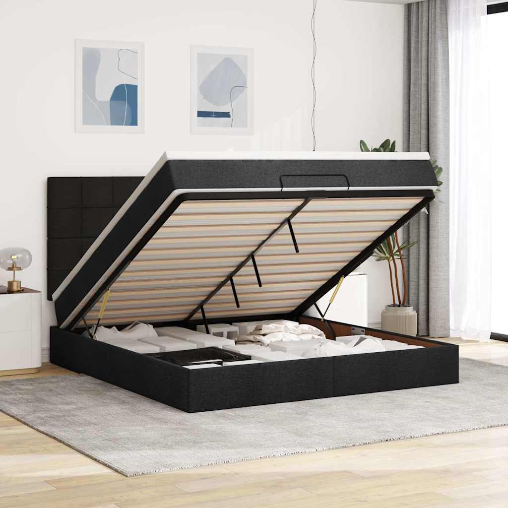 Lit Ottoman Avec Matelas Tissu