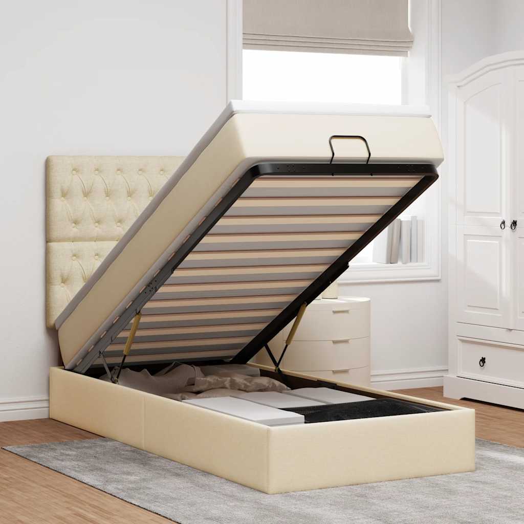 Lit Ottoman Avec Matelas Tissu