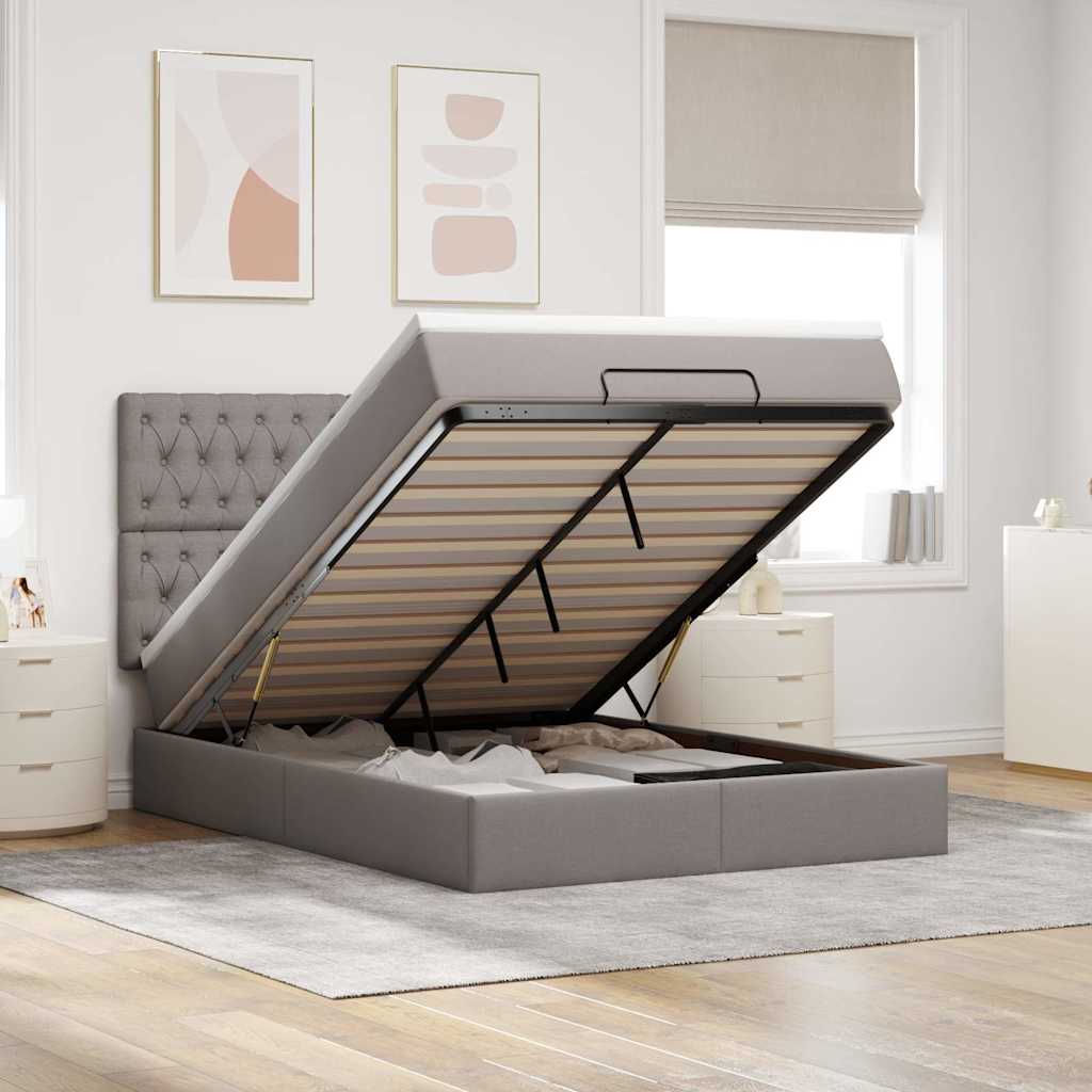 Lit Ottoman Avec Matelas Tissu