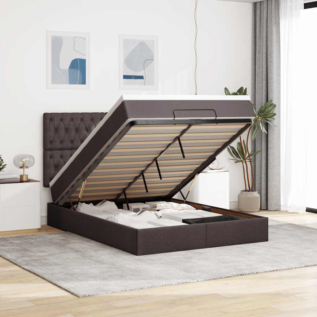 Lit Ottoman Avec Matelas Tissu