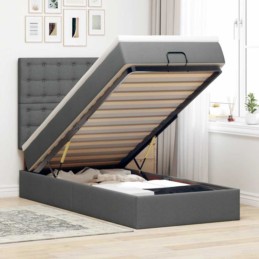 Lit Ottoman Avec Matelas Tissu