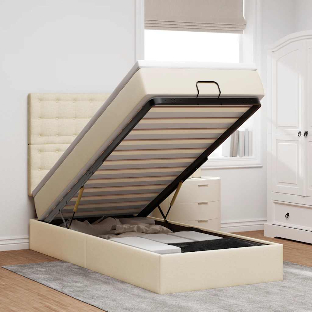 Lit Ottoman Avec Matelas Tissu