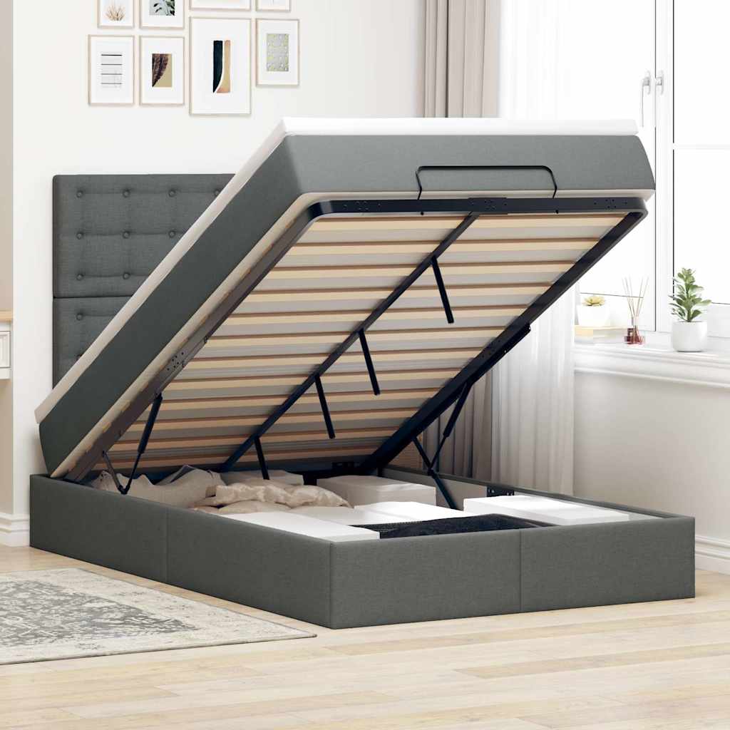 Lit Ottoman Avec Matelas Tissu