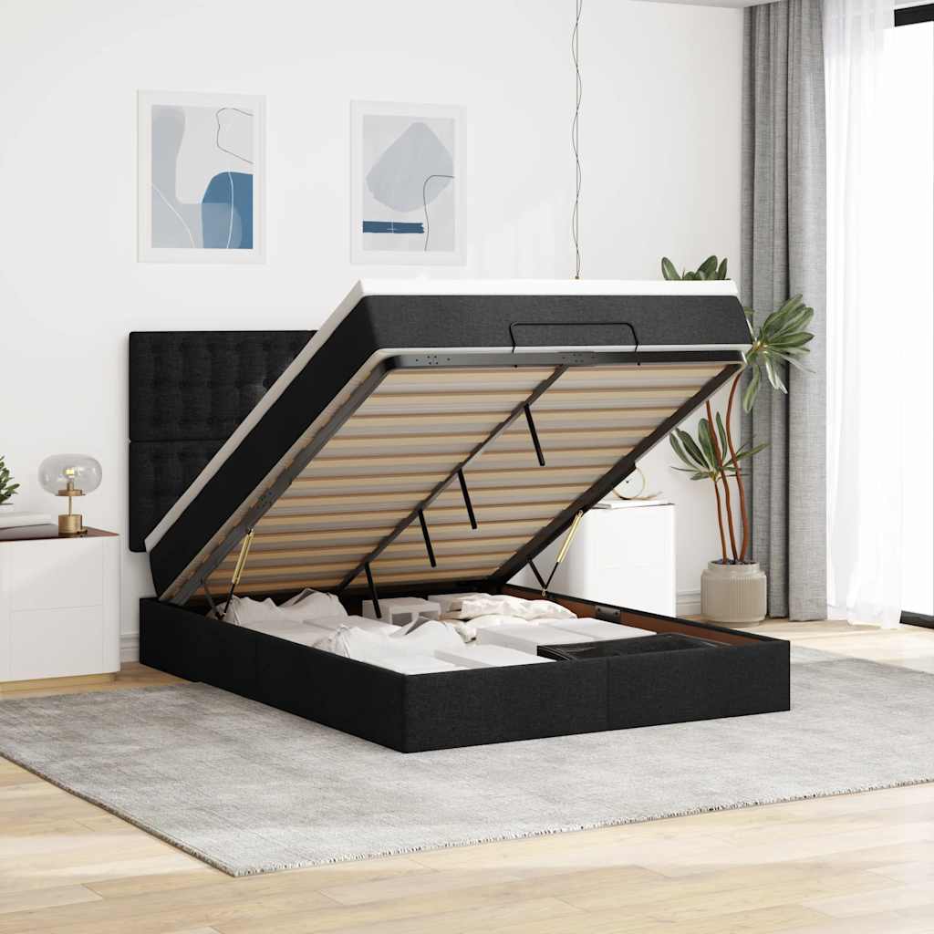 Lit Ottoman Avec Matelas Tissu