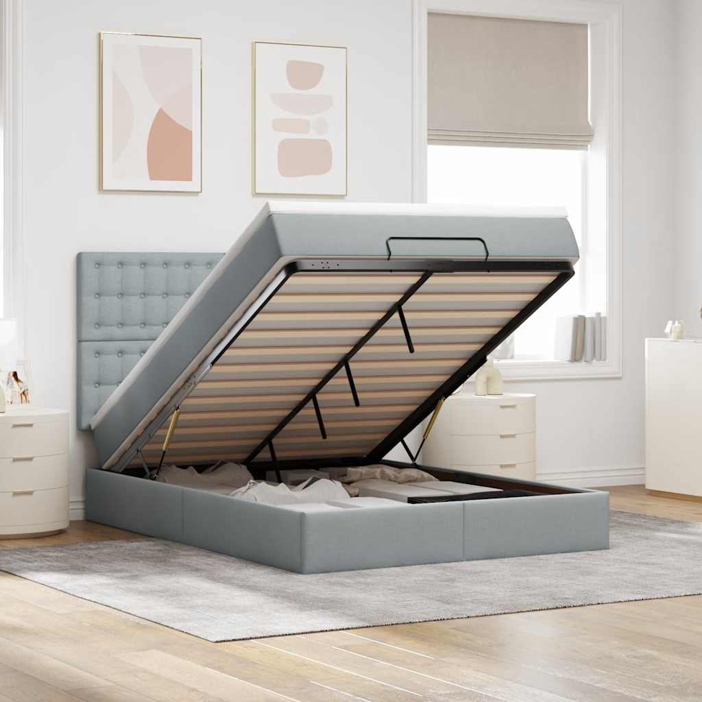 Lit Ottoman Avec Matelas Tissu