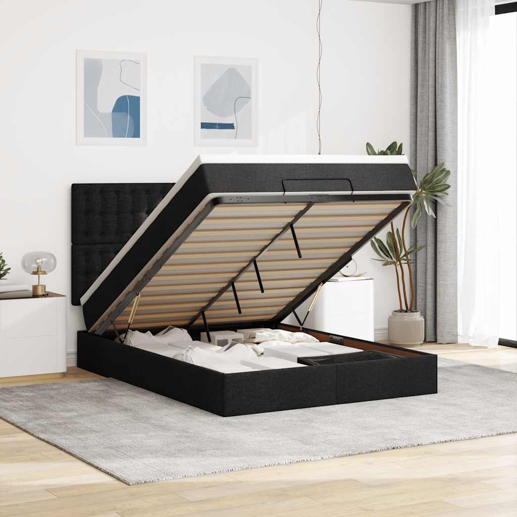 Lit Ottoman Avec Matelas Tissu