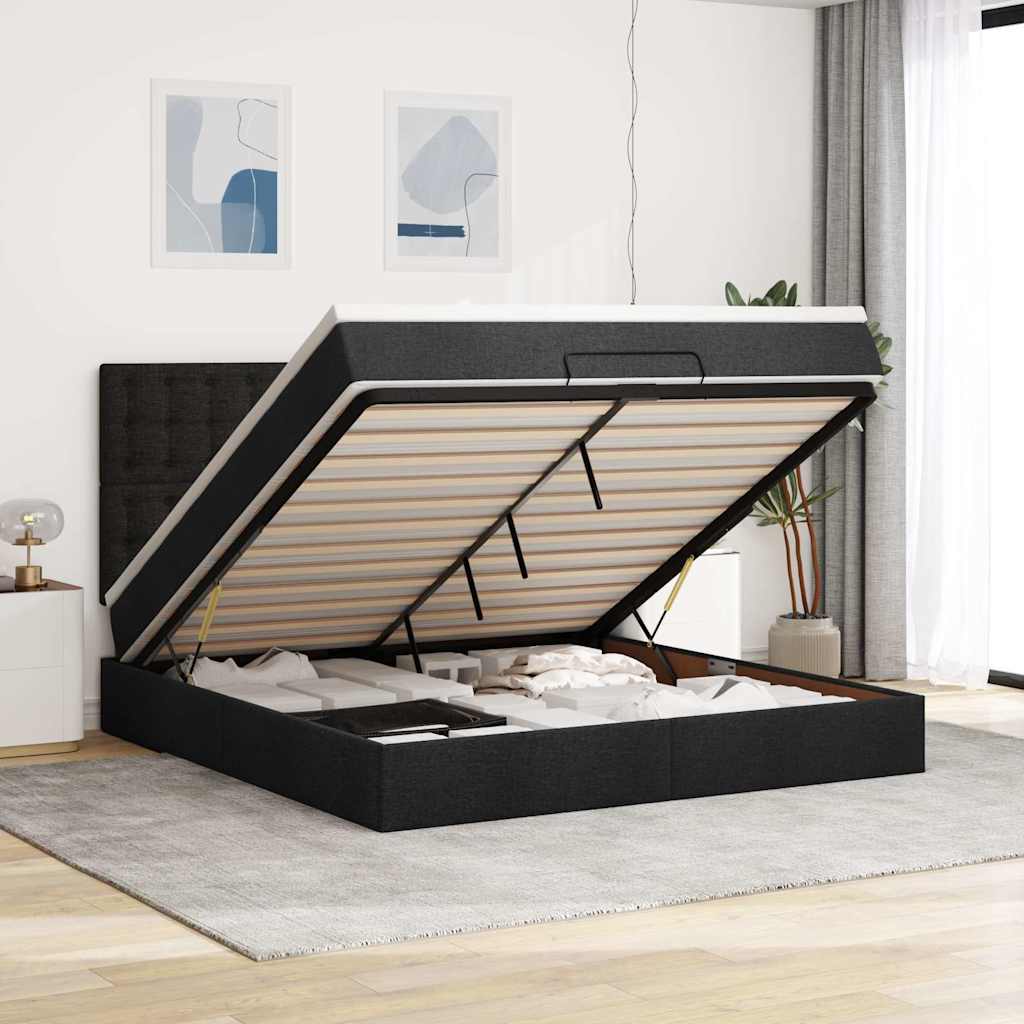 Lit Ottoman Avec Matelas Tissu