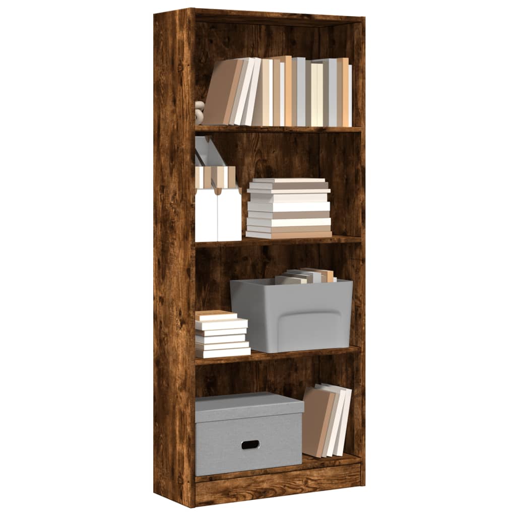 Bibliothèque 80X24X Bois D'ingénierie Chêne Fumé