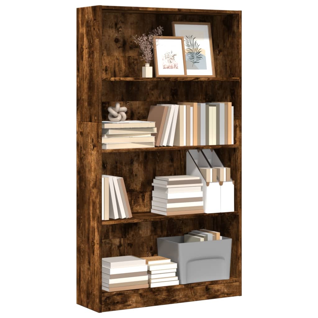Bibliothèque 80X24X Bois D'ingénierie Chêne Fumé