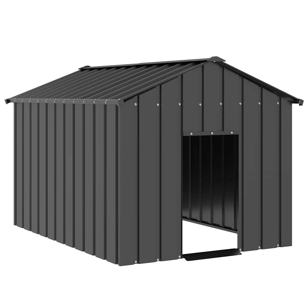 Niche Pour Chien Avec Toit Noir Acier Galvanisé