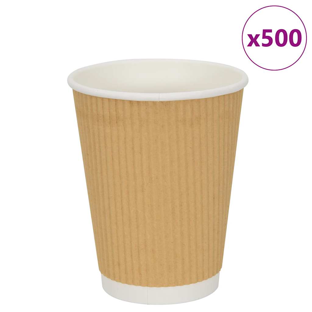 Tasses À Café En Papier 500 Pcs 16Oz 400Ml Marron