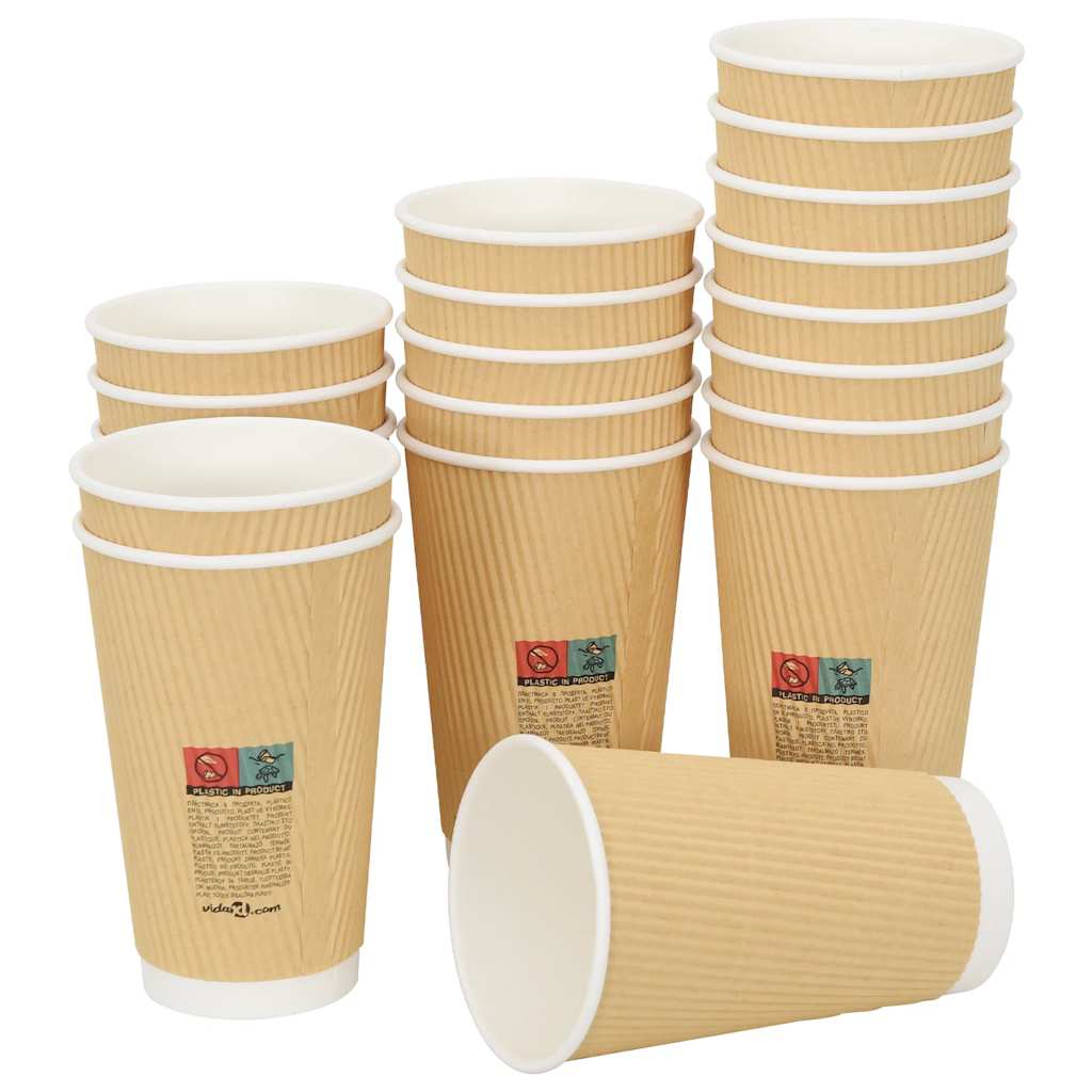 Tasses À Café En Papier 500 Pcs 16Oz 400Ml Marron