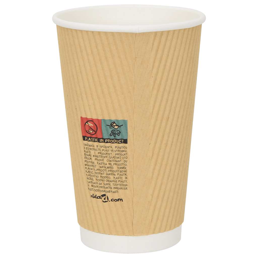 Tasses À Café En Papier 500 Pcs 16Oz 400Ml Marron