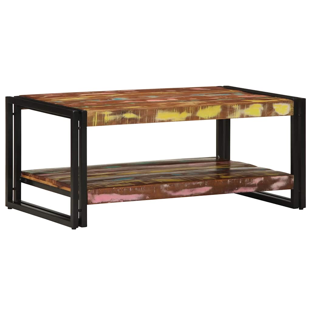 Table Basse Multicolore Bois Recyclé Solide