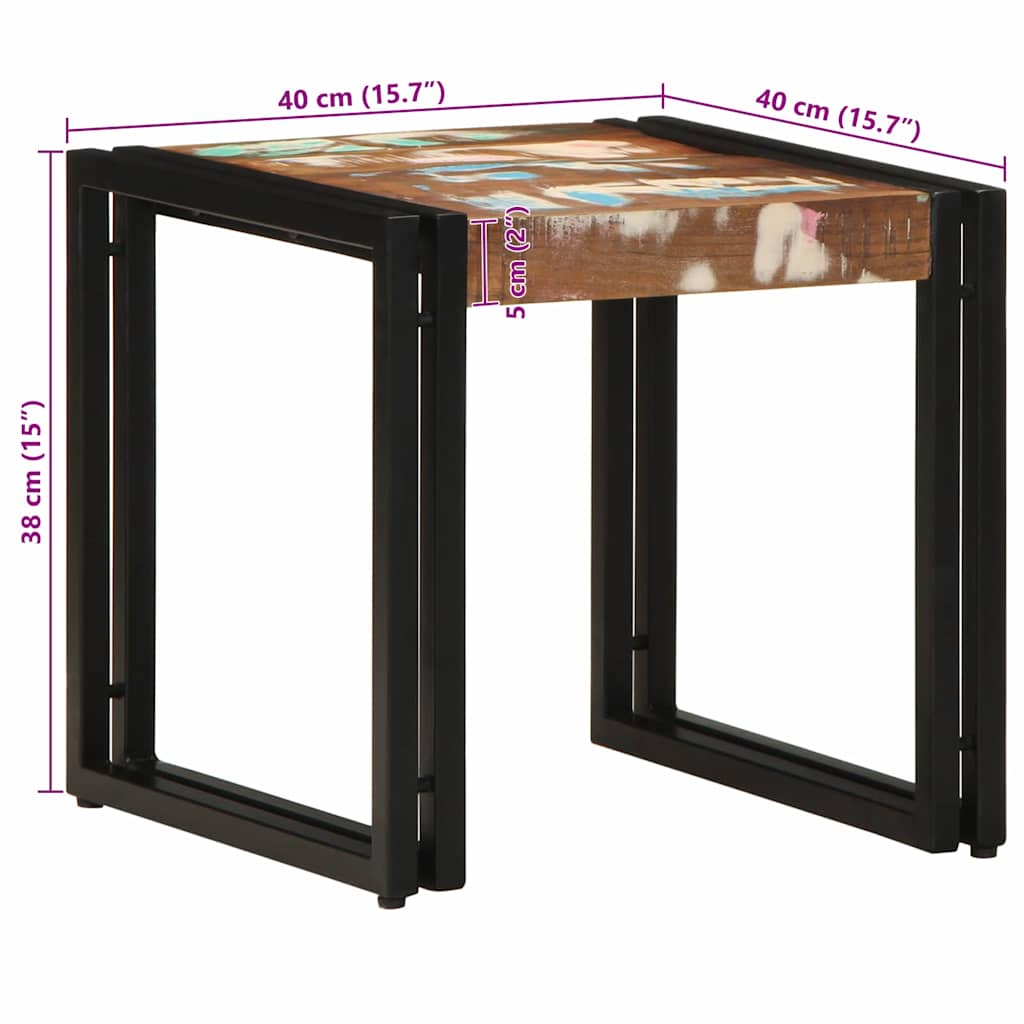 Table Basse Multicolore Bois Recyclé Solide
