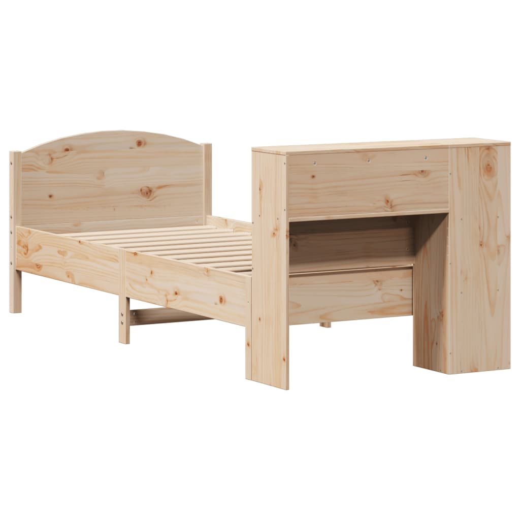 Lit Bibliothèque Sans Matelas 75X190 Cm Bois De Pin Massif