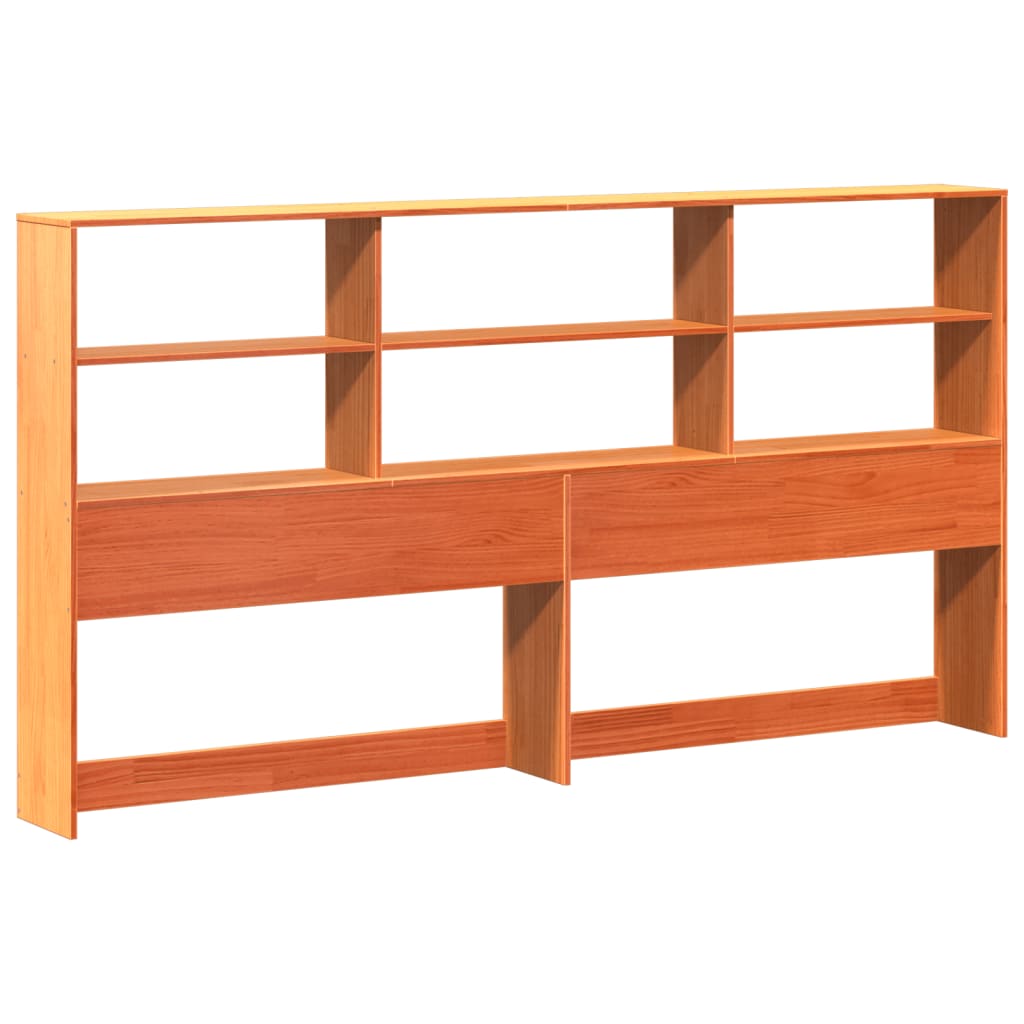 Lit Bibliothèque Sans Matelas Cire Marron 200X200 Cm Pin Massif