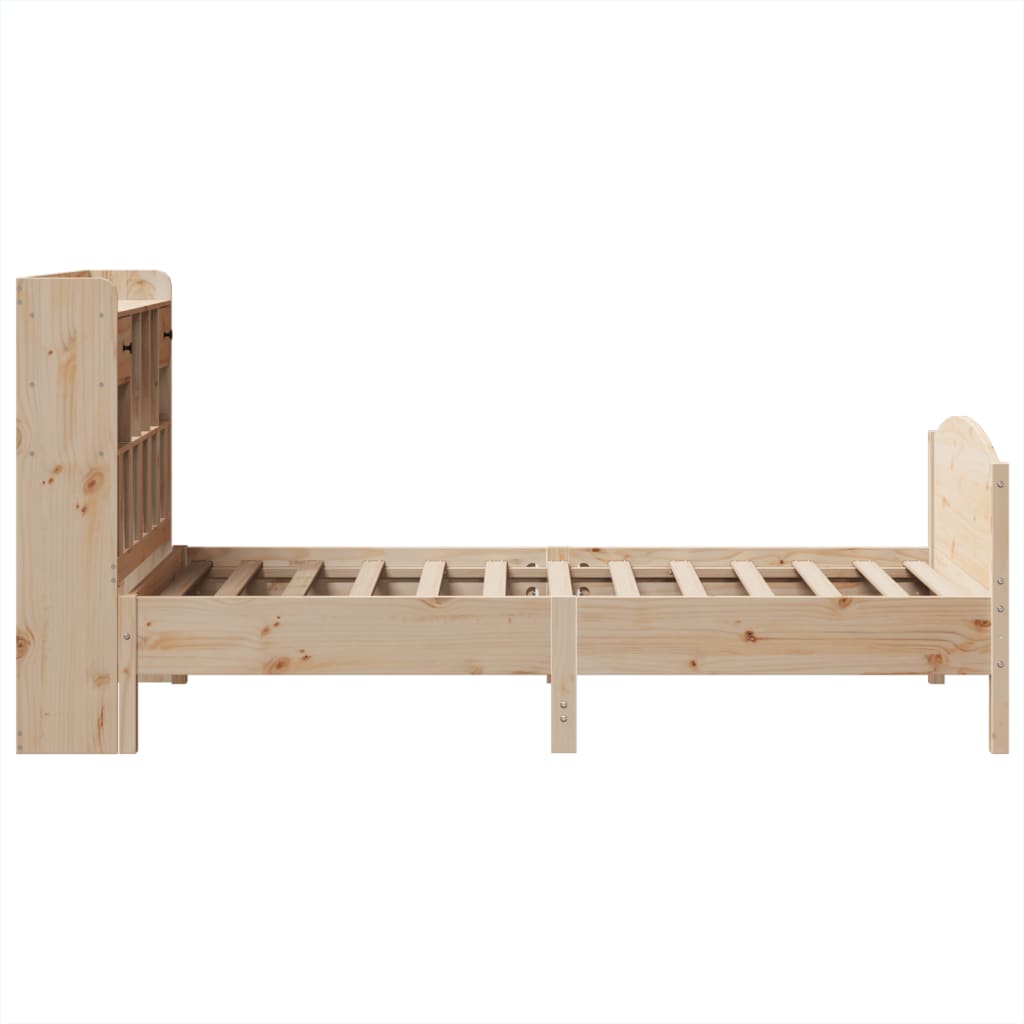 Lit Bibliothèque Sans Matelas 100X200 Cm Bois Massif De Pin
