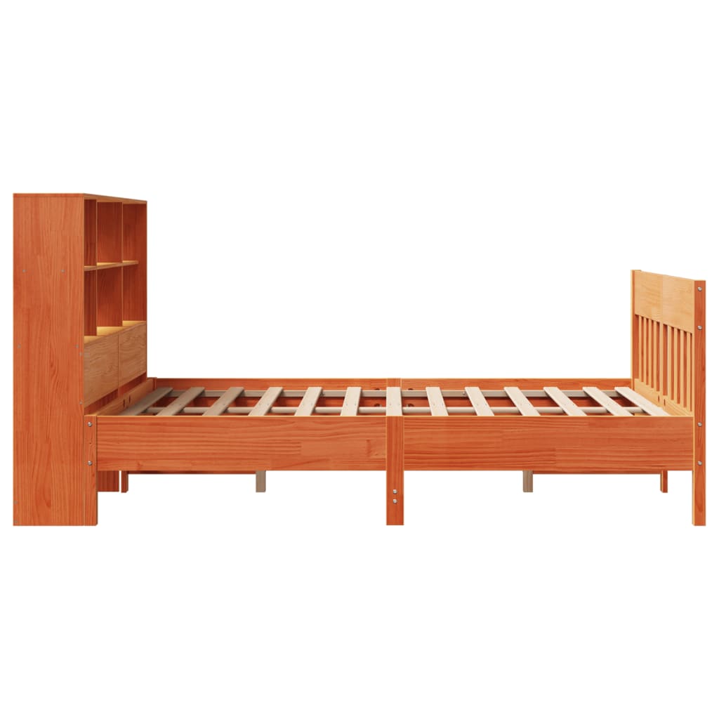 Cadre De Lit Sans Matelas Cire Marron 160X200Cm Bois Pin Massif