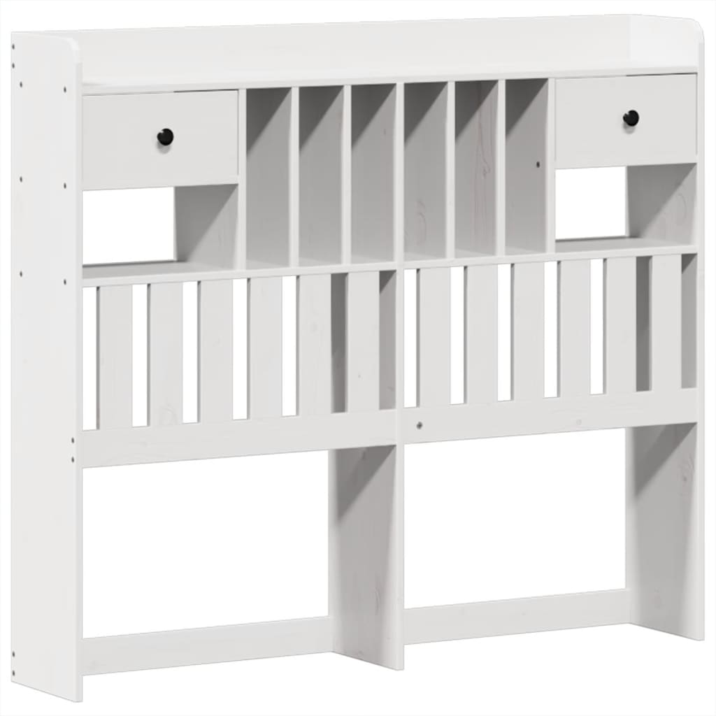 Cadre De Lit Sans Matelas Blanc 135X190 Cm Bois De Pin Massif