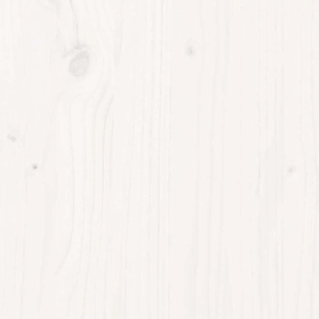 Cadre De Lit Sans Matelas Blanc 135X190 Cm Bois De Pin Massif