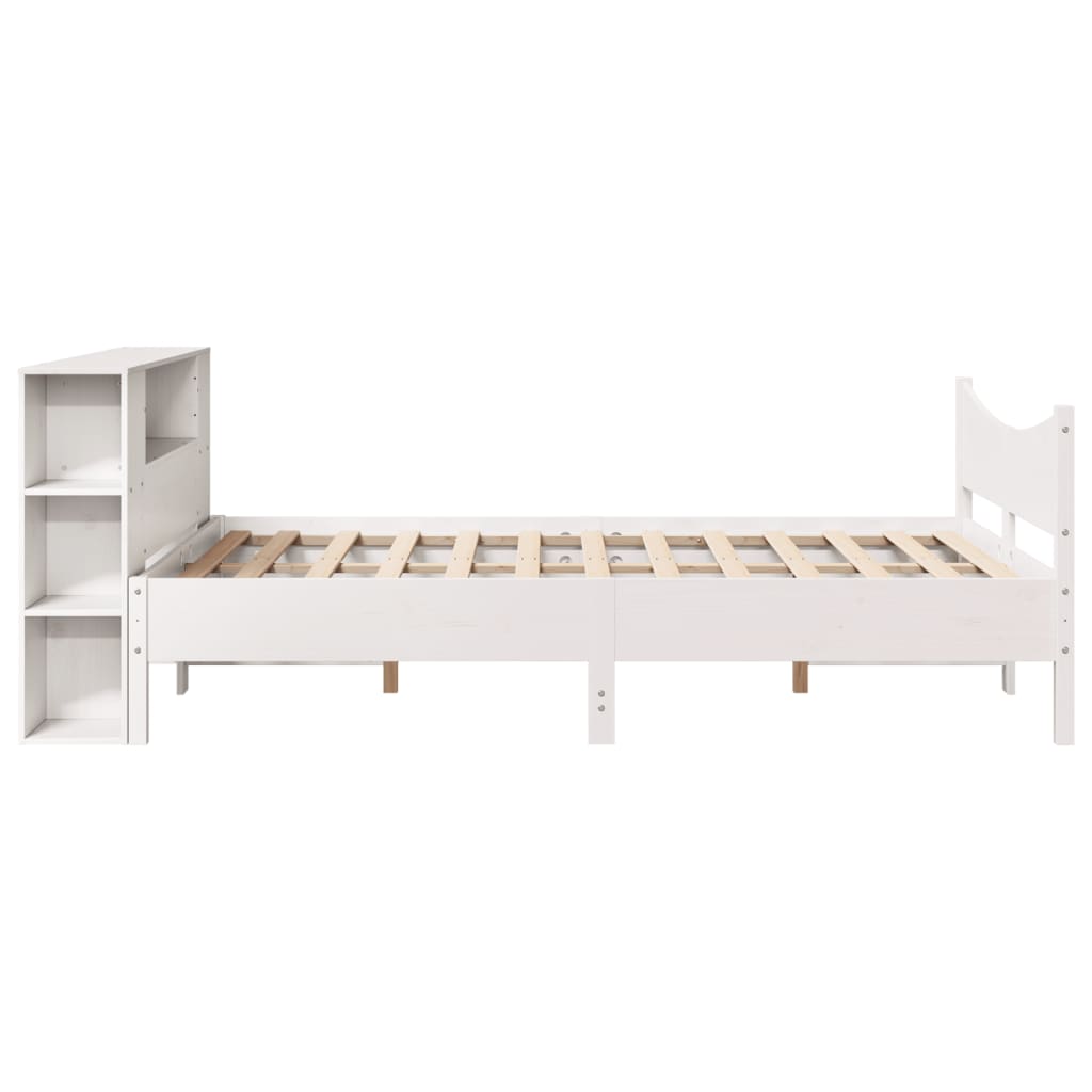 Cadre De Lit Sans Matelas Blanc 150X200 Cm Bois De Pin Massif