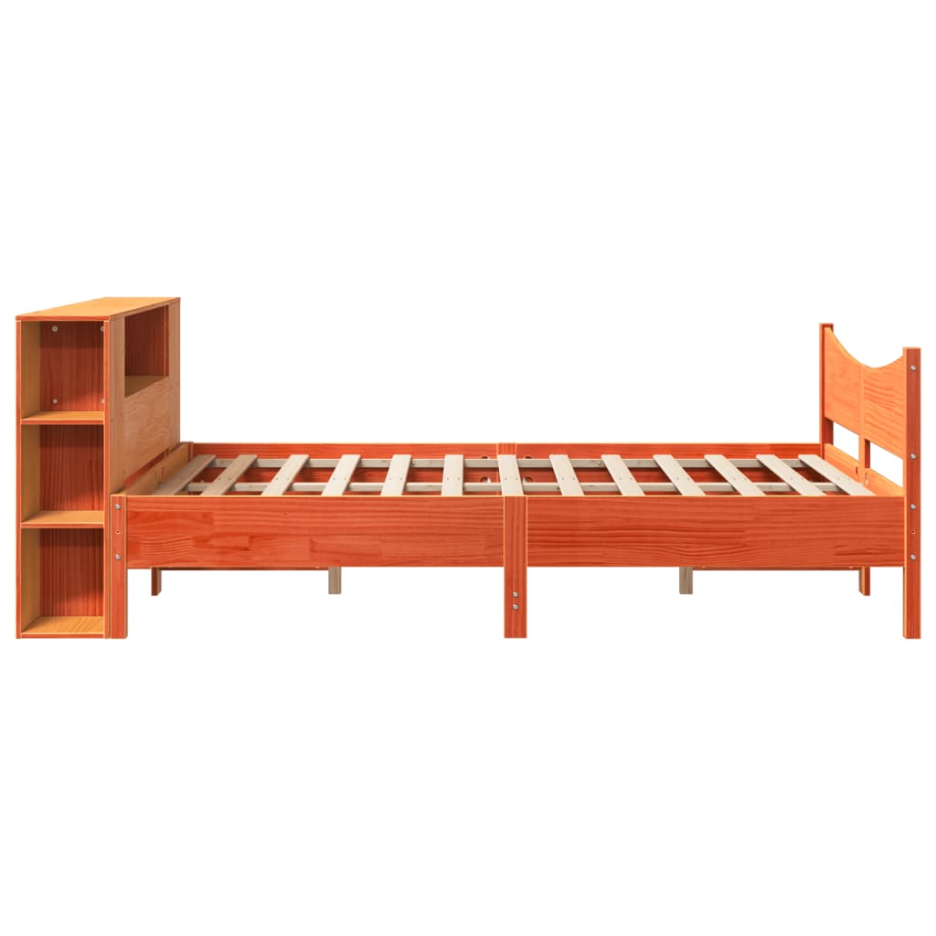 Cadre De Lit Sans Matelas Cire Marron 135X190Cm Bois Pin Massif