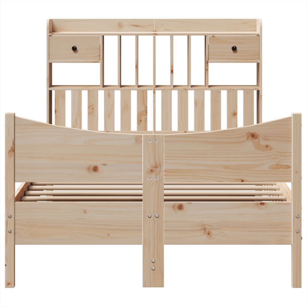 Cadre De Lit Sans Matelas 135X190 Cm Bois De Pin Massif