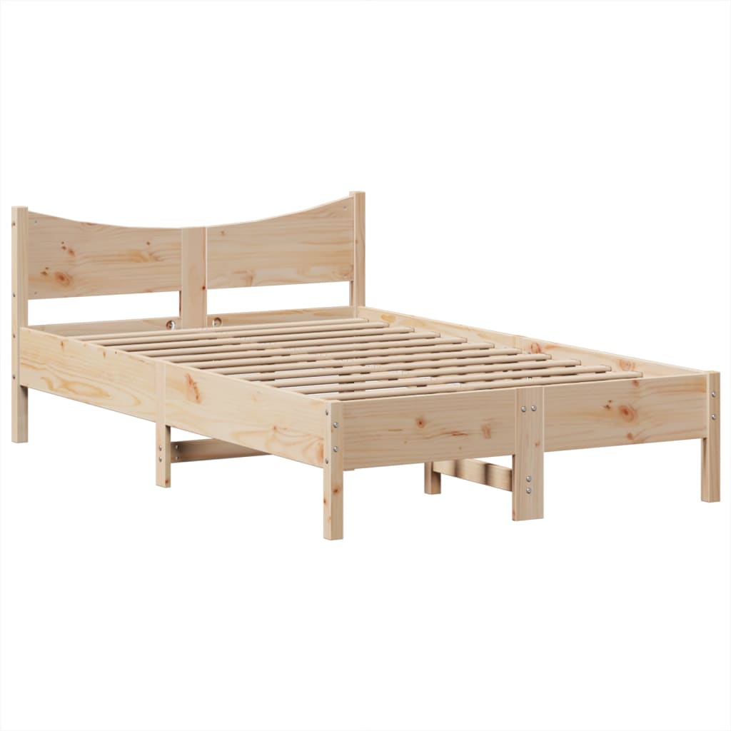 Cadre De Lit Sans Matelas 135X190 Cm Bois De Pin Massif