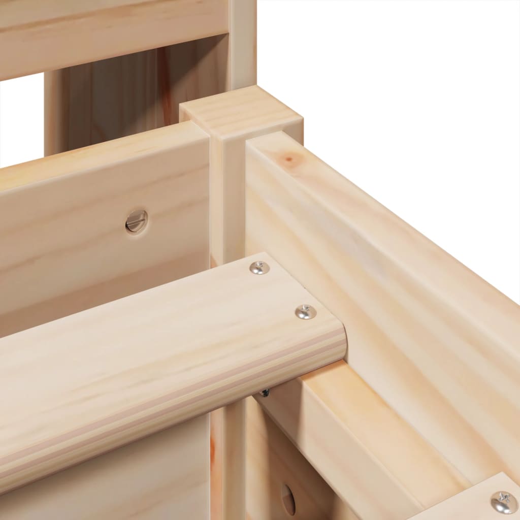 Cadre De Lit Sans Matelas 135X190 Cm Bois De Pin Massif