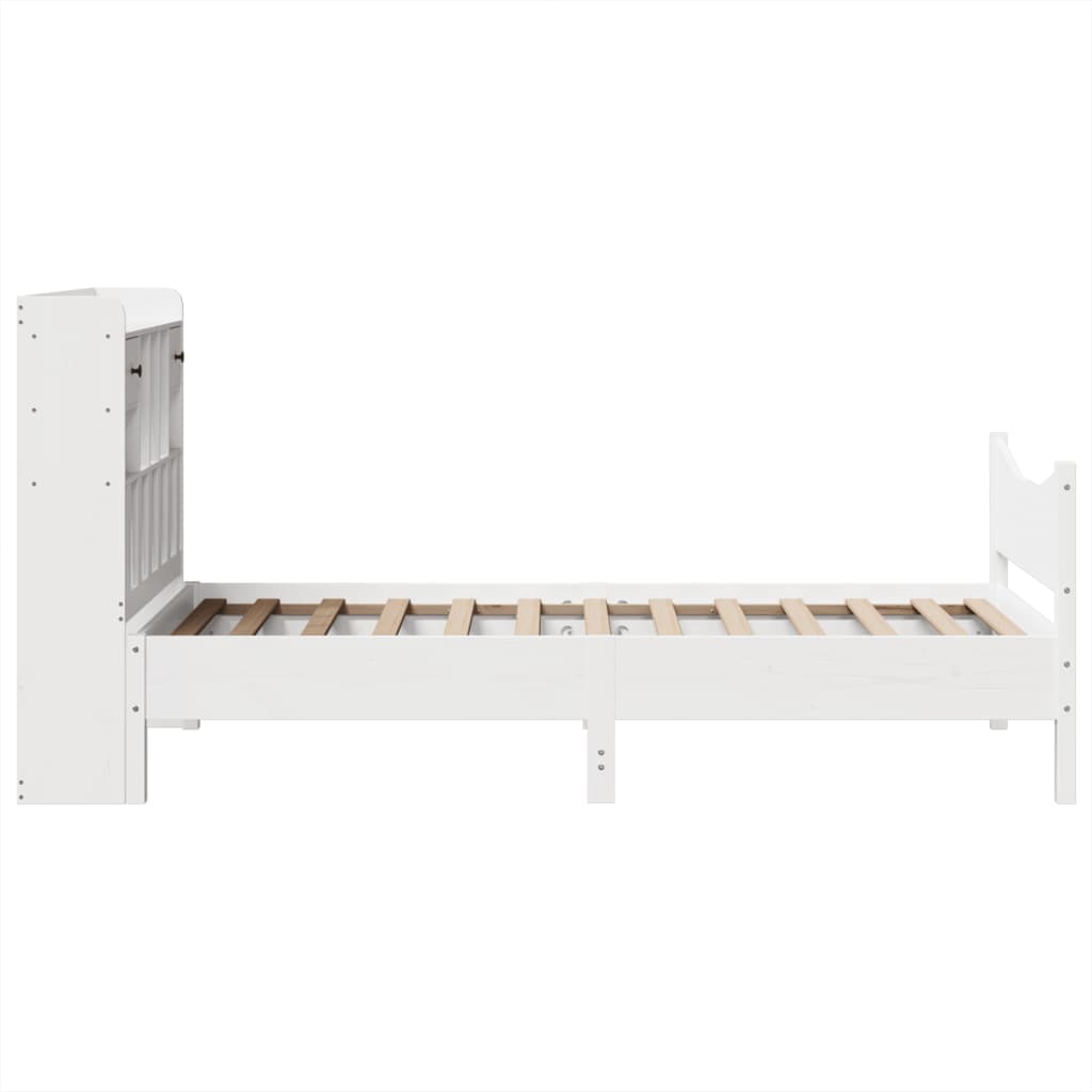 Cadre De Lit Sans Matelas Blanc 75X190 Cm Bois De Pin Massif