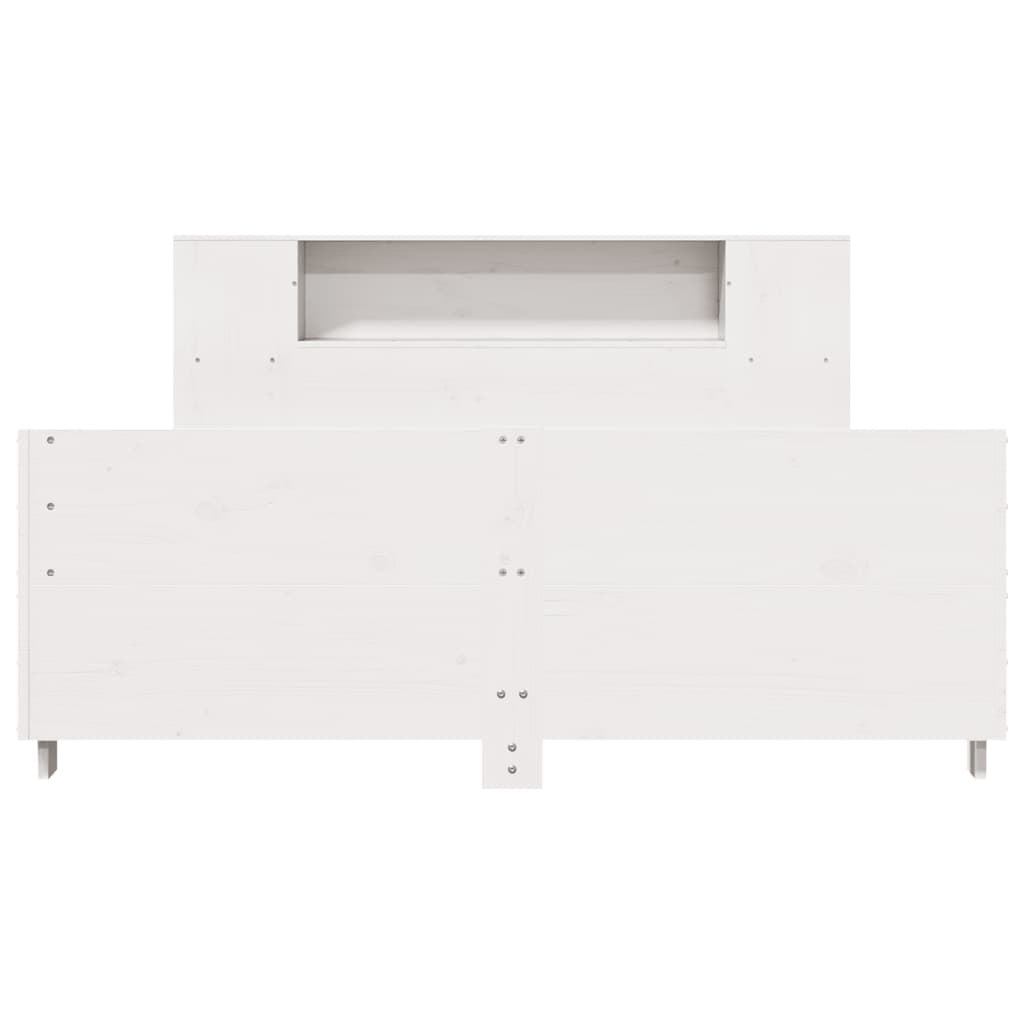 Cadre De Lit Sans Matelas Blanc 150X200 Cm Bois De Pin Massif