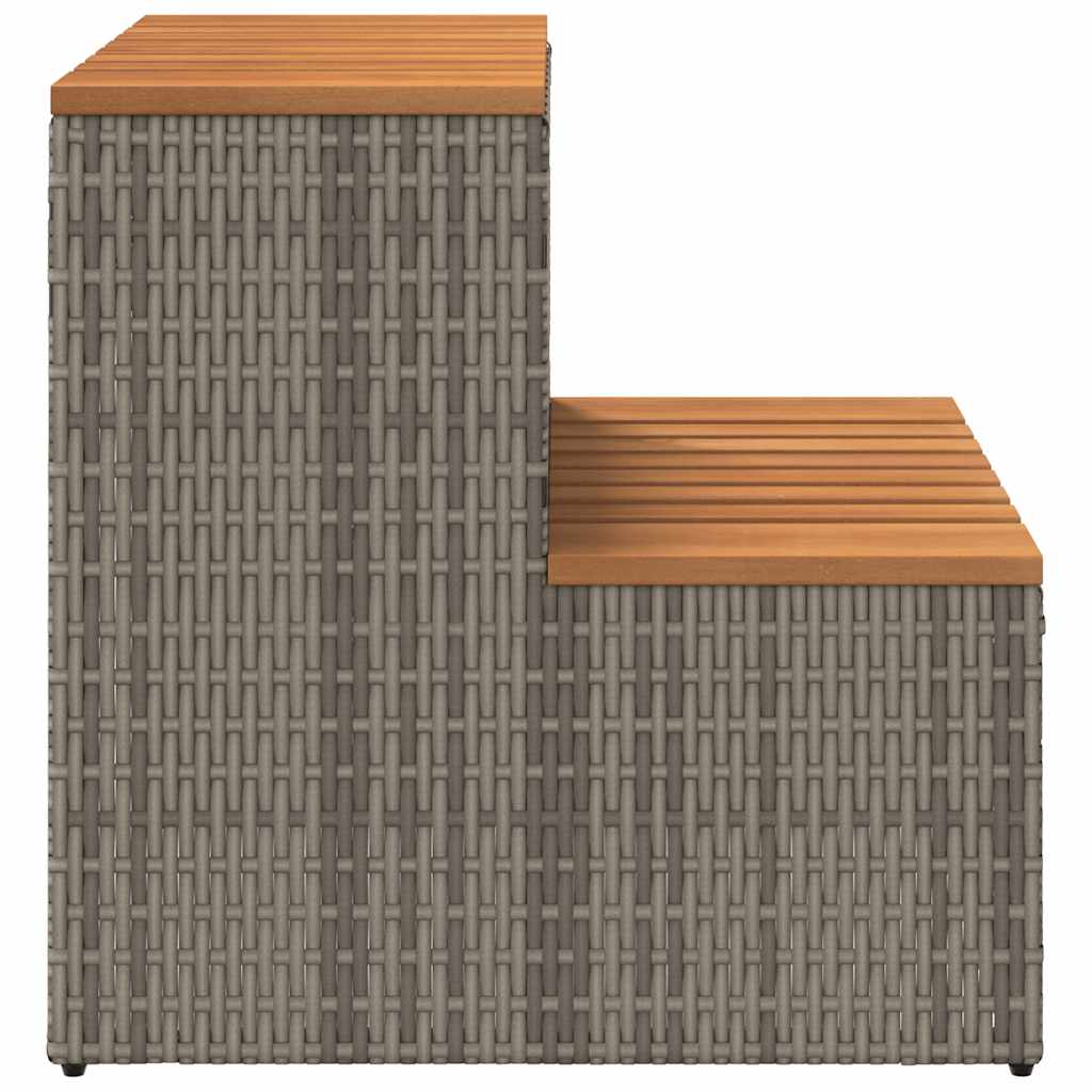 Marche Bain À Remous Gris 50X50X50,5Cm Polyrotin Acacia Massif