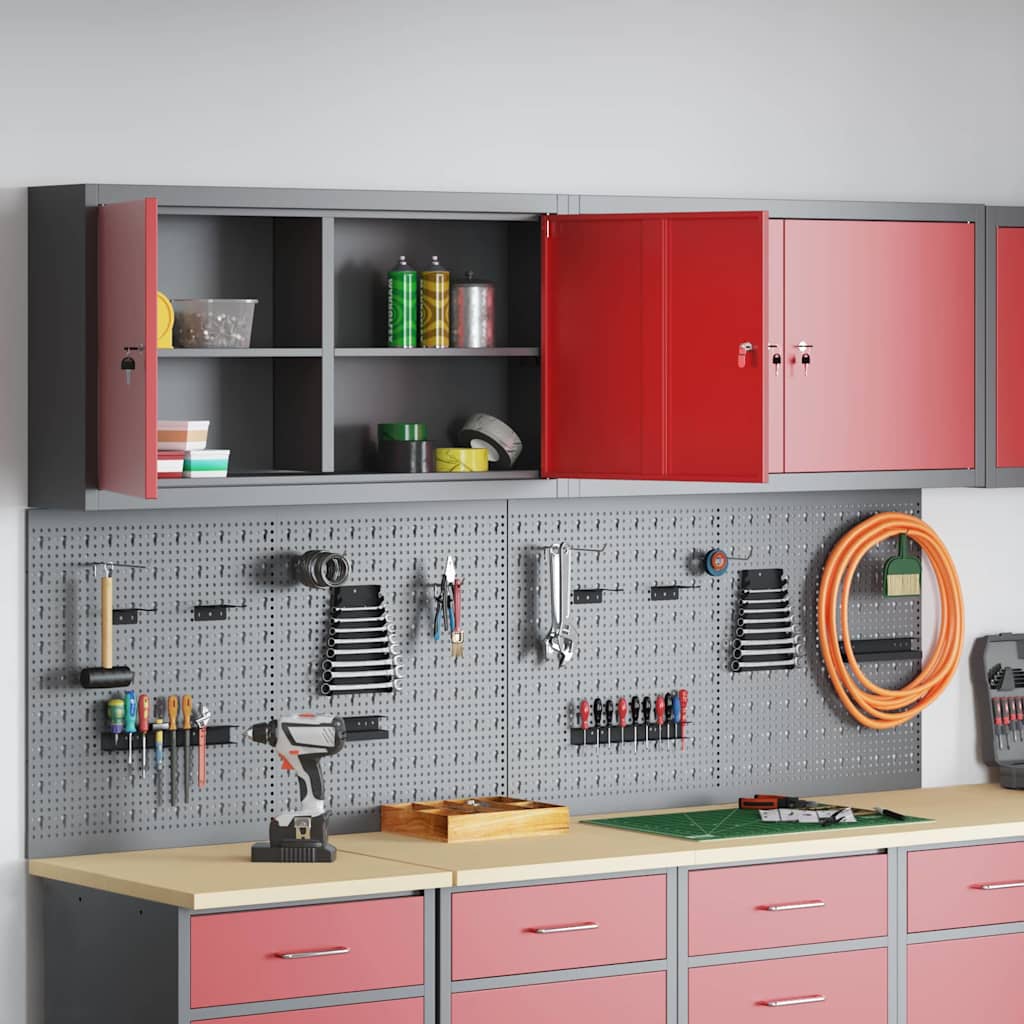 Ensemble D'armoires À Outils 4 Pc Acier Enduit De Poudre