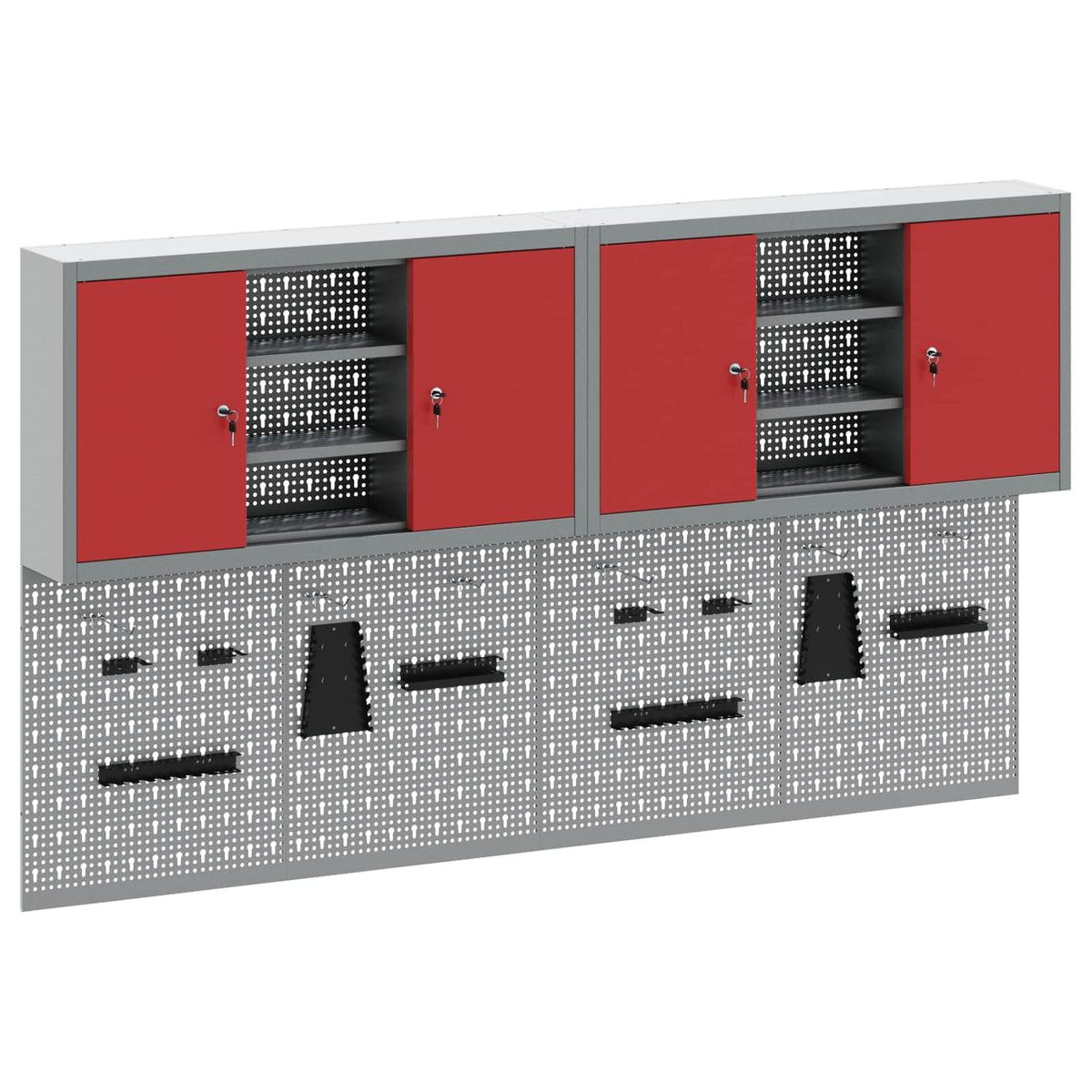 Ensemble D'armoires À Outils 4 Pc Acier Enduit De Poudre
