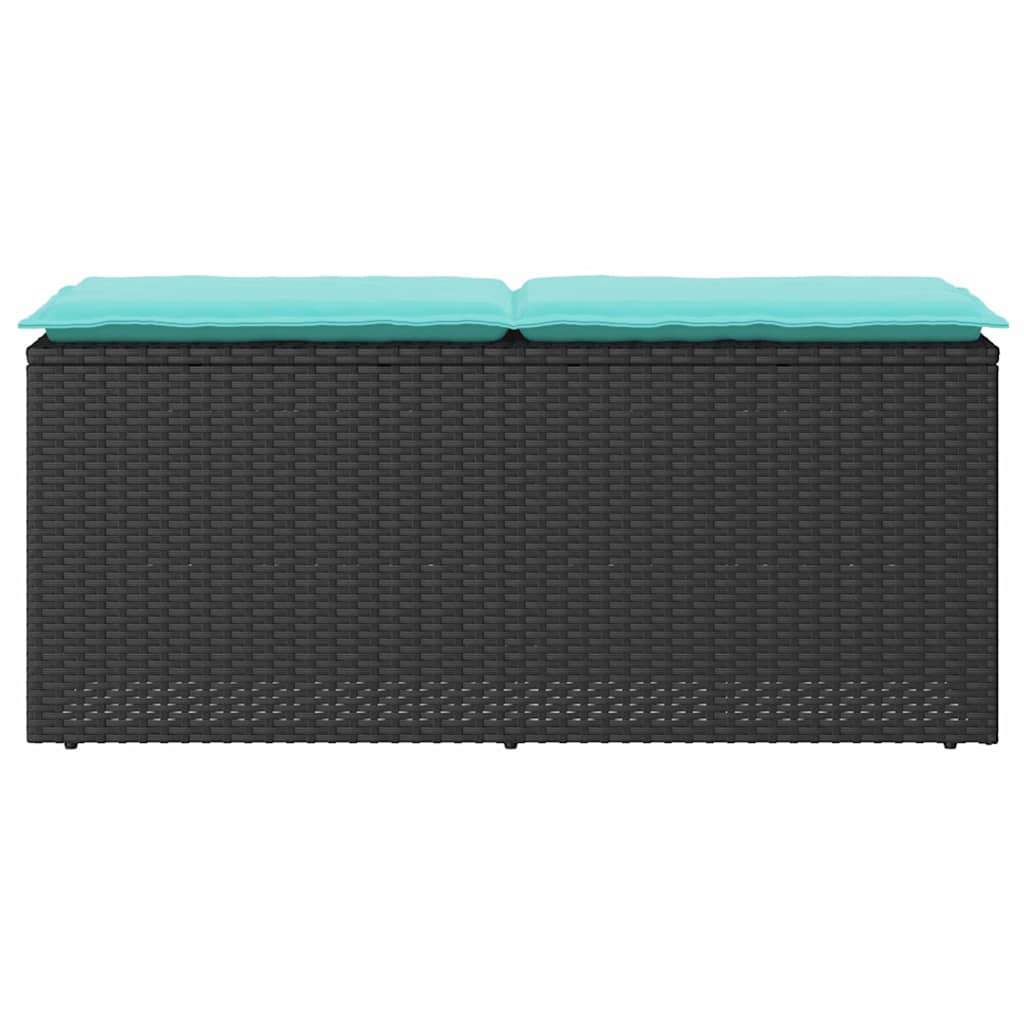 Banc De Jardin Avec Coussin 110X40X44 Cm Résine Tressée