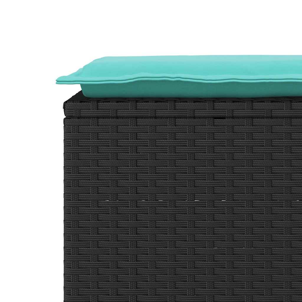 Banc De Jardin Avec Coussin 110X40X44 Cm Résine Tressée