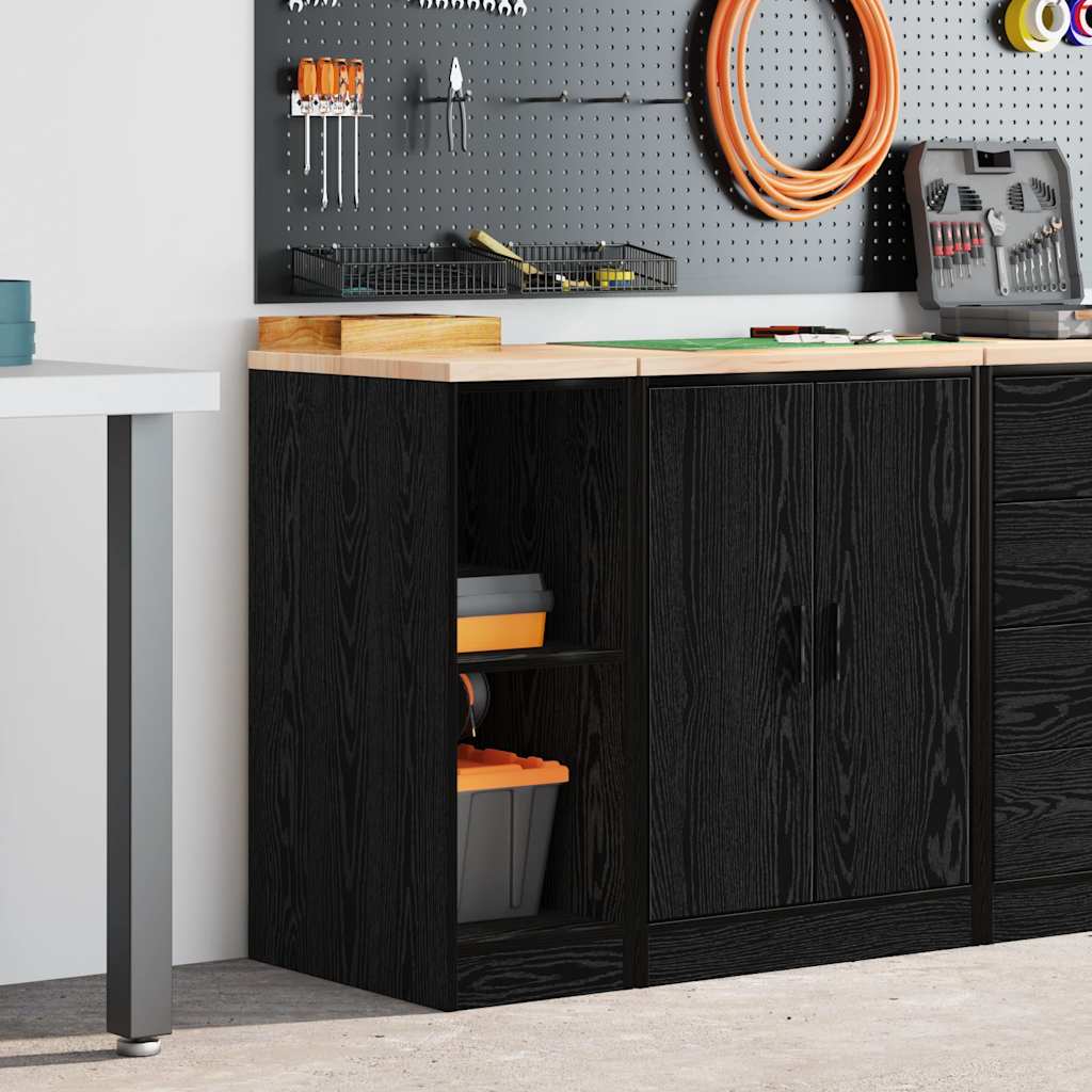 Armoire De Rangement De Garage Bois De Pin Noir