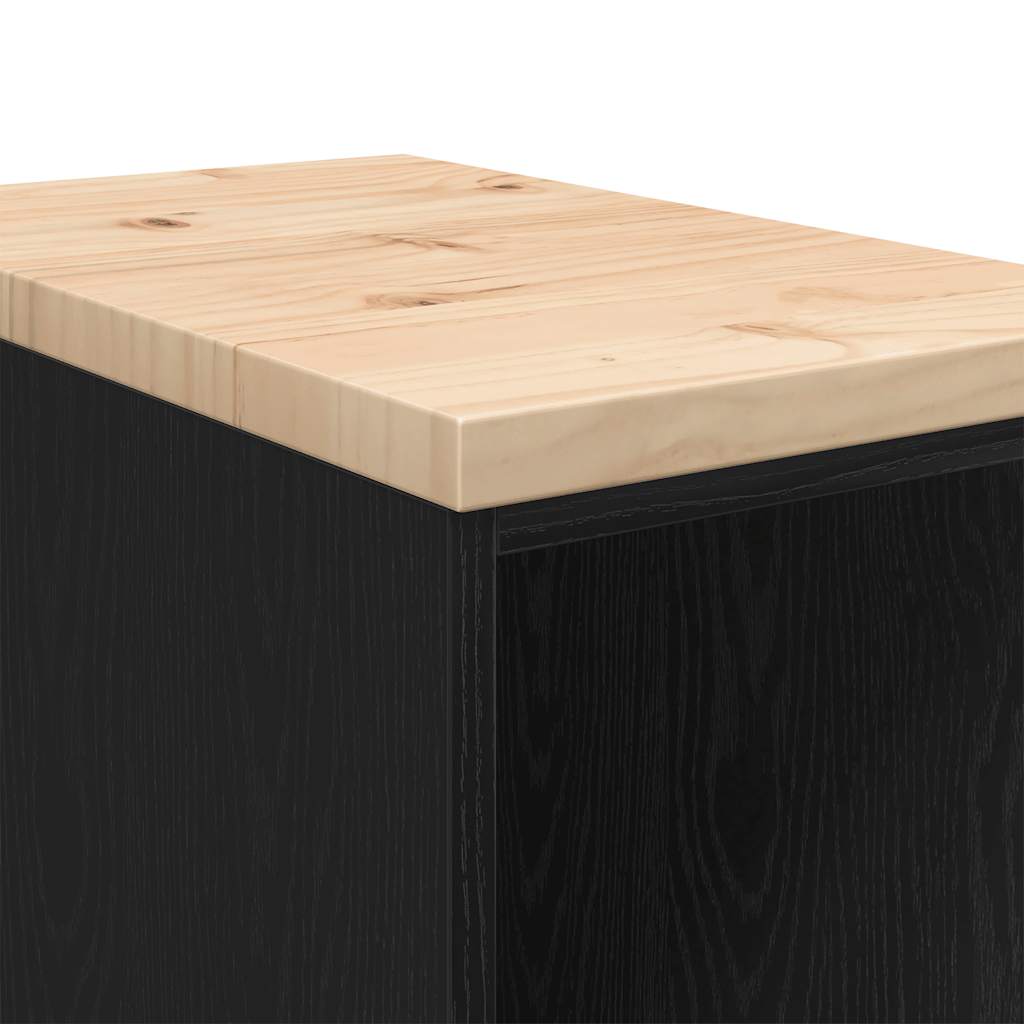 Armoire De Rangement De Garage Bois De Pin Noir
