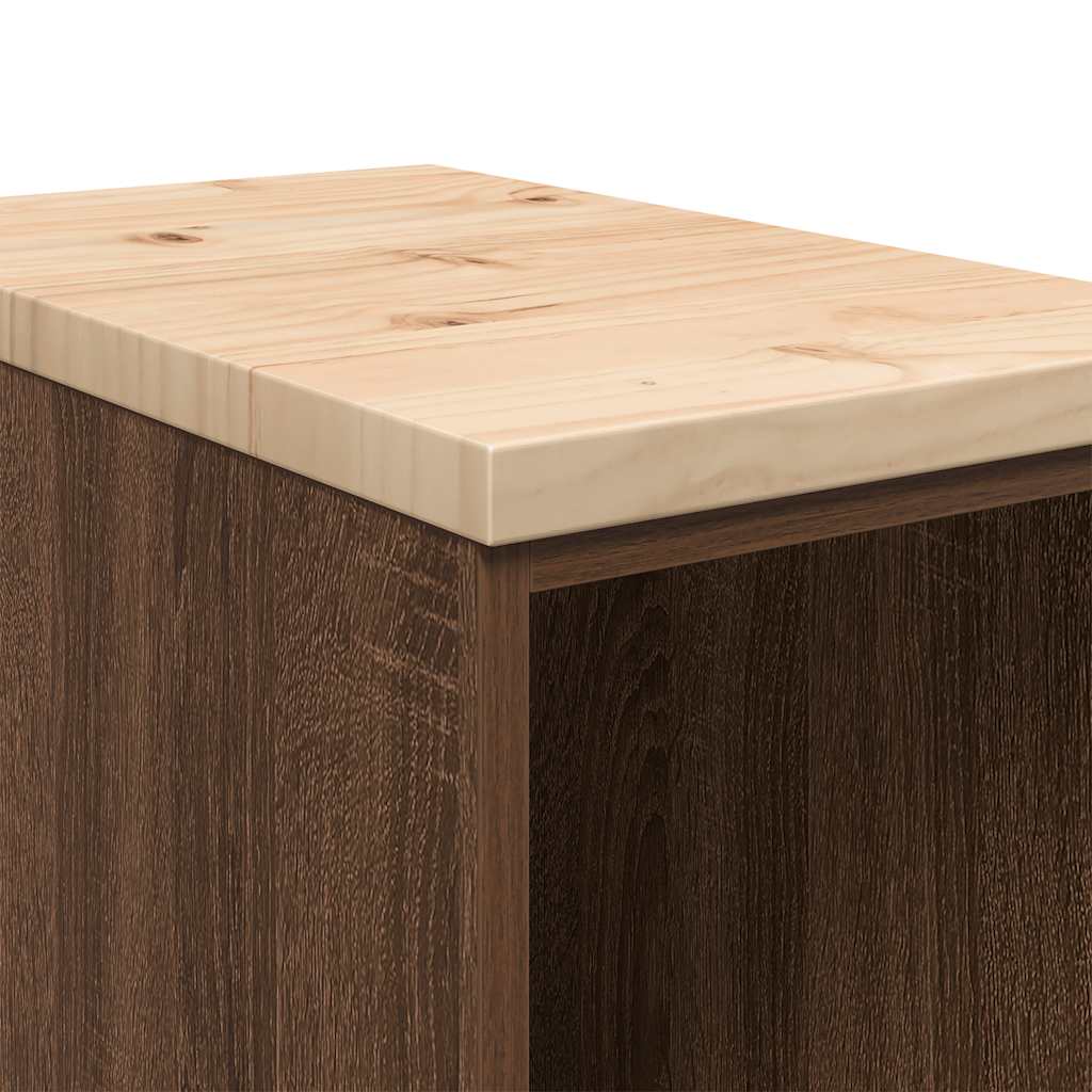 Armoire De Rangement De Garage 30X51X85Cm Bois Pin Chêne Marron
